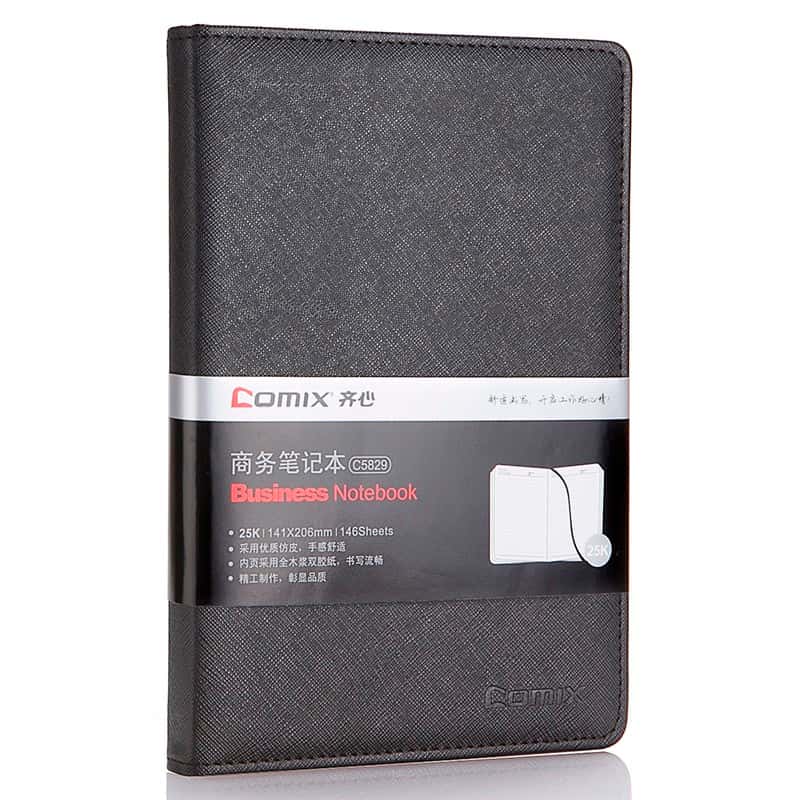 齐心（Comix） C5829 皮面笔记本 25K 146张 （单位：本） 黑色