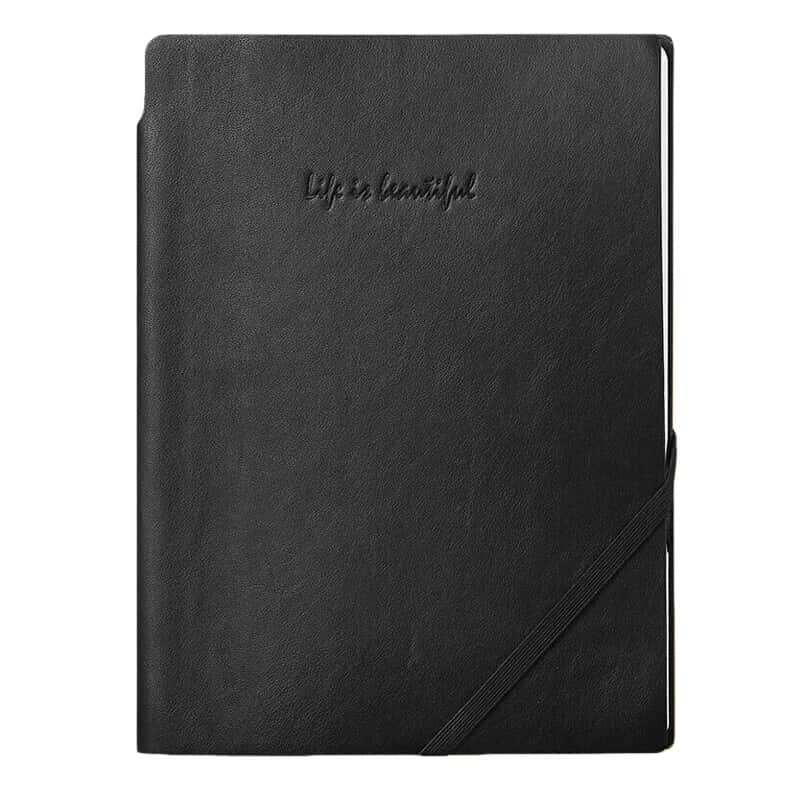 齐心（Comix） C5851 皮面笔记本 A5 98张 （单位：本） 黑色