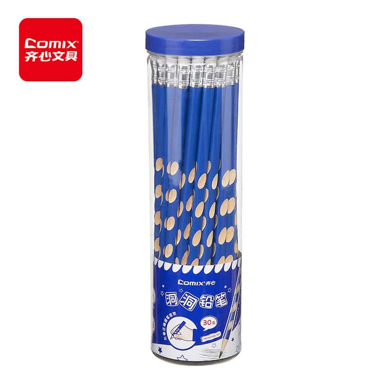 齐心（Comix） MP2038-30 洞洞铅笔 30支/桶 （单位：桶） 黑色