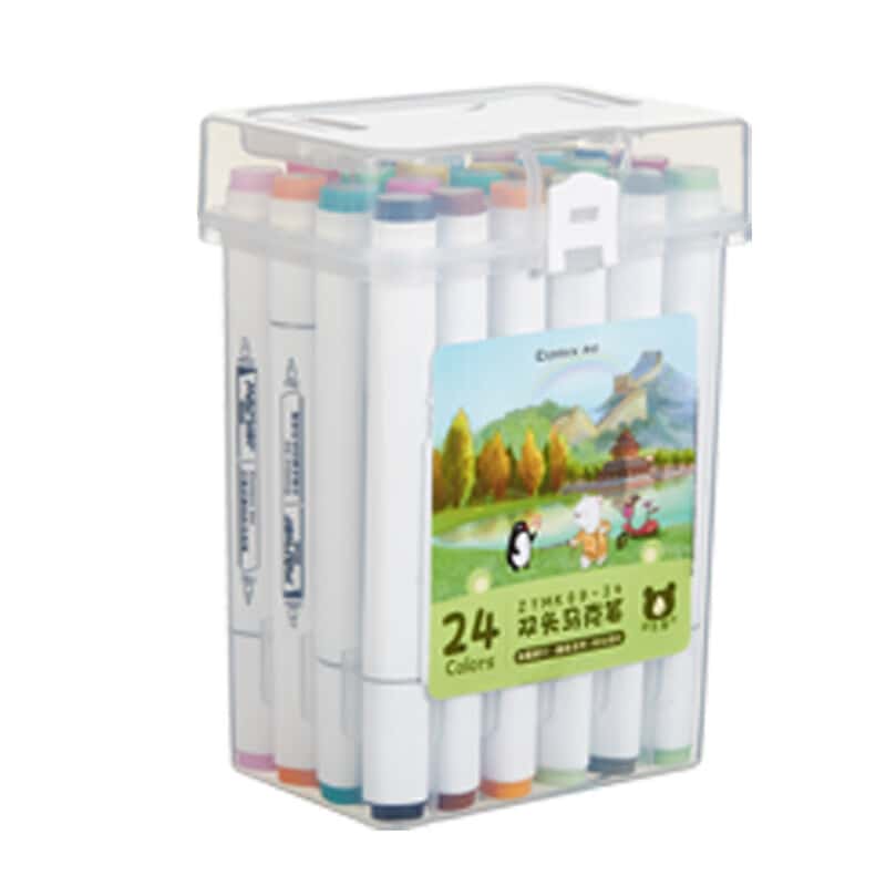 齐心（Comix） ZYMK09-24 双头马克笔 24支 （单位：桶）