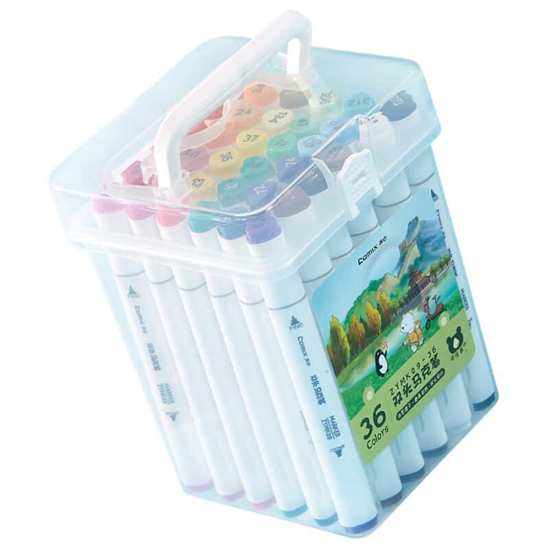 齐心（Comix） ZYMK09-36 双头马克笔 36支 （单位：桶）