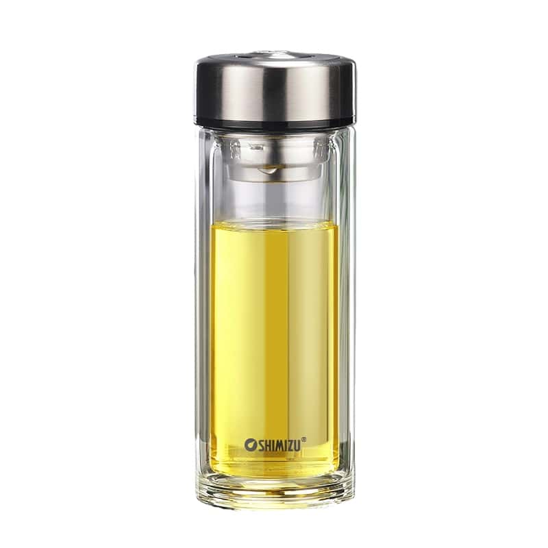 清水(SHIMIZU) 8021 双层玻璃杯 320ml （单位：个） 黑色