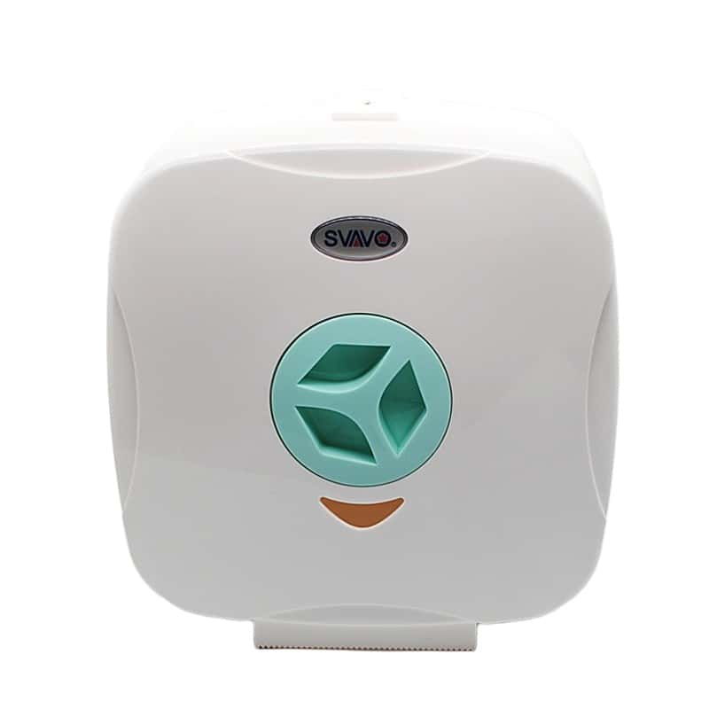 瑞沃（SVAVO） V-610-1 壁挂式圆形纸巾盒 26.5*29.3*13cm （单位：个） 白蓝色