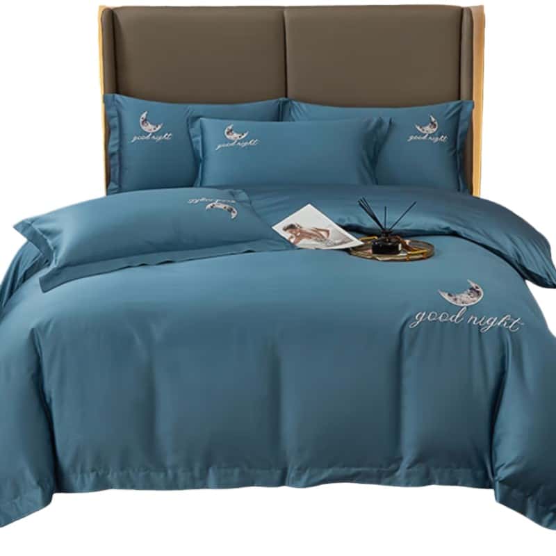 若叶之季 LR-TJ03 60S长绒绣花夜之梦床上四件套 200*230cm （单位：套） 宾利蓝