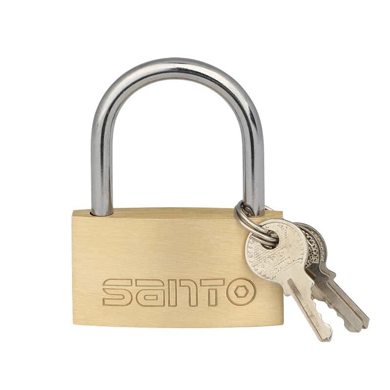 赛拓（SANTO） 0055 铜挂锁 中号50mm （单位：个） 新老包装随机发货 黄色