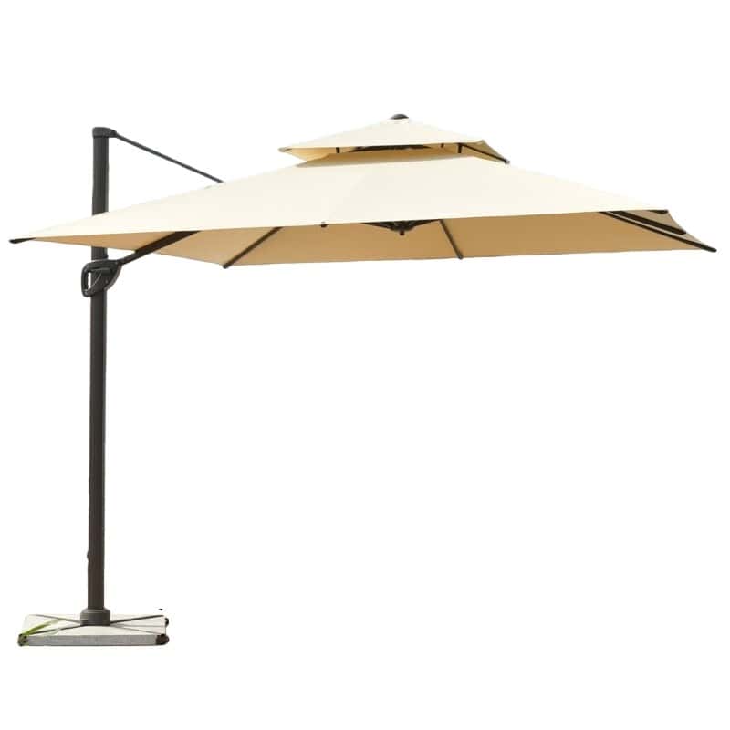 三极户外（Tripolar） TP7022 庭院伞 方形2.5米伞配70kg大理石底座 （单位：顶） 卡其色