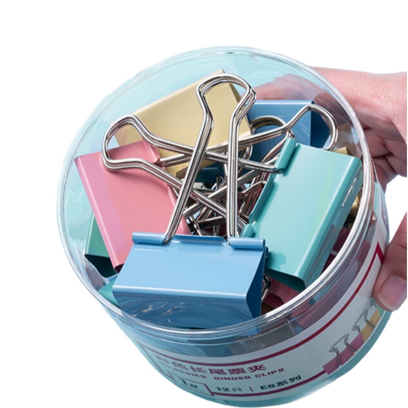 得力（deli） 8551ES 长尾夹 51mm 12只/盒 （单位：盒） 彩色