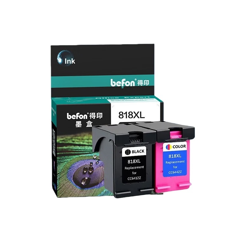 得印（befon） 818 大容量墨盒套装 黑色600页彩色450页 （单位：盒） 适用惠普HP818 F2418 F2488 4238 4288 4488 D1668 2668 黑彩