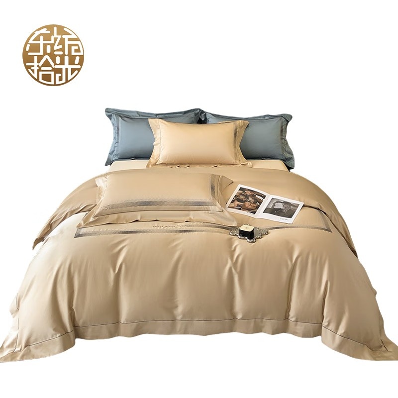 东纺拾光 DF2004-03 轻奢长绒棉床上四件套 220*240cm （单位：套） 香金色
