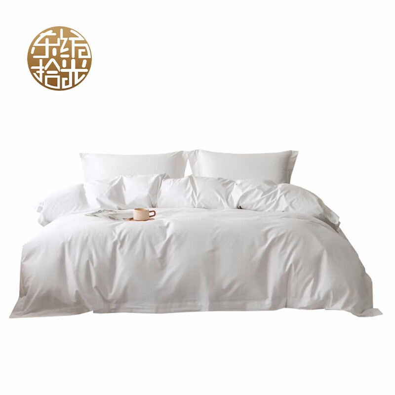 东纺拾光 DF2010 棉贡缎60S床上四件套 210*240cm （单位：套） 纯白色