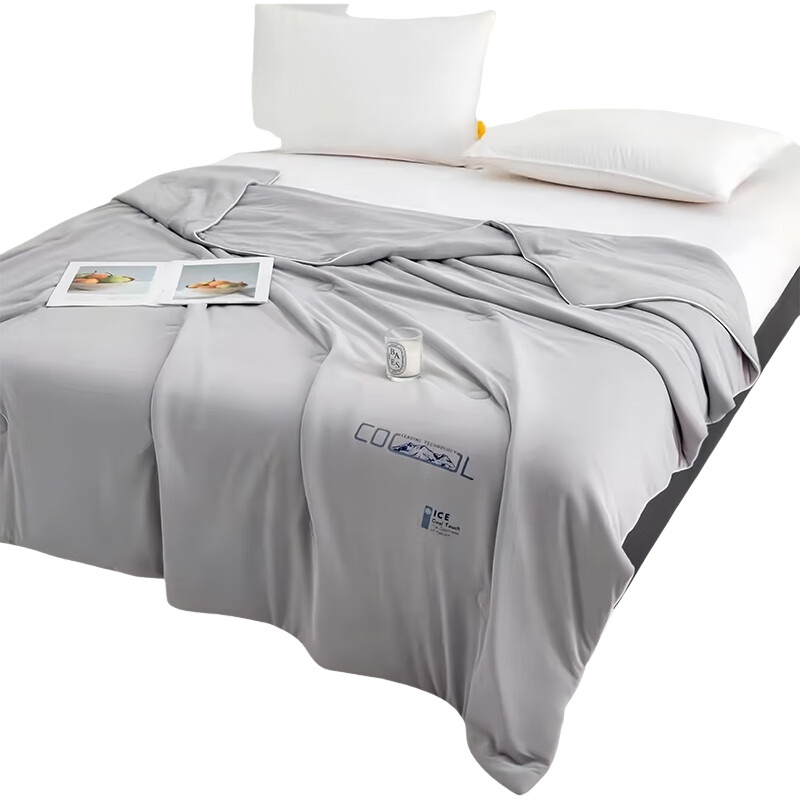 东纺拾光 DF3005-02 冰冰棉棉双感AB面夏被 150*200cm （单位：条） 新老包装随机发货 素影灰