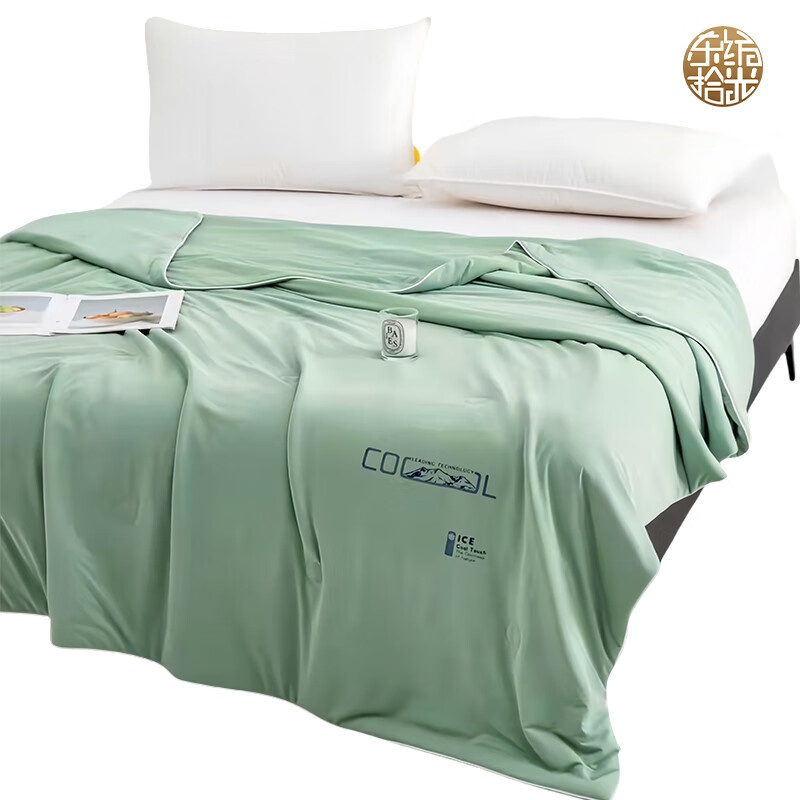 东纺拾光 DF3006-01 冰冰棉棉双感AB面夏被 200*230cm （单位：条） 新老包装随机发货 万宝绿