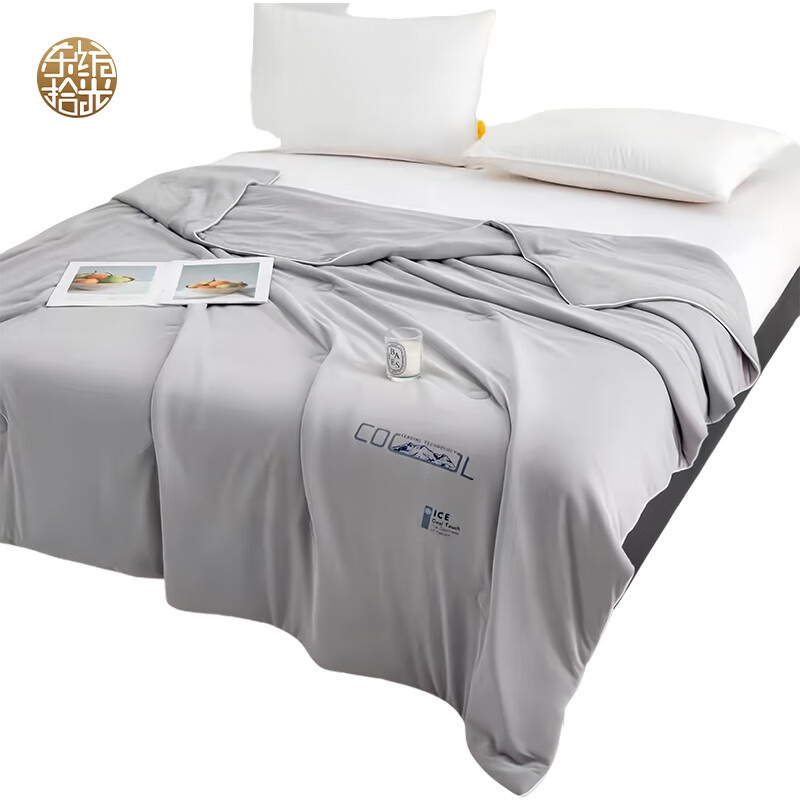 东纺拾光 DF3006-02 冰冰棉棉双感AB面夏被 200*230cm （单位：条） 新老包装随机发货 素影灰