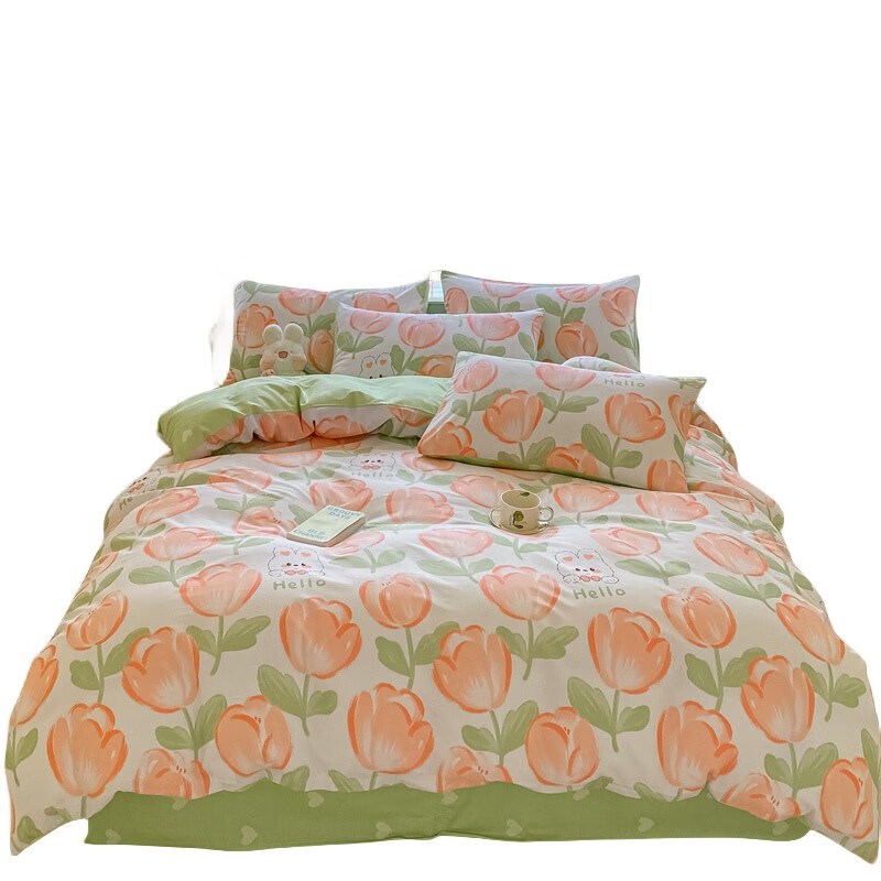 纺语柔 F1056 爱丽丝-绿床上套装 四件套 （单位：套）