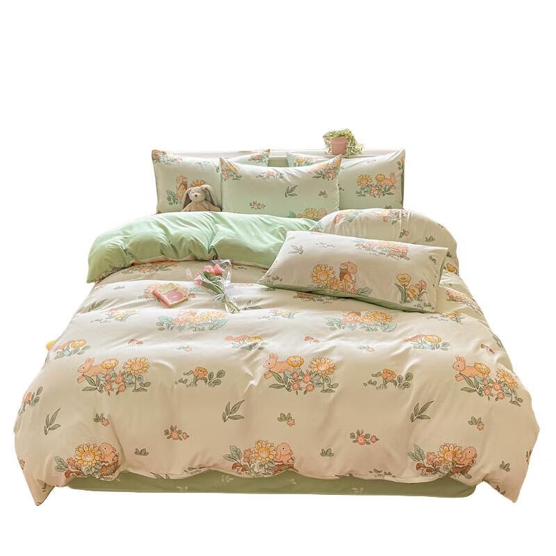纺语柔 F1091 田园小兔床上套装 四件套 （单位：套）