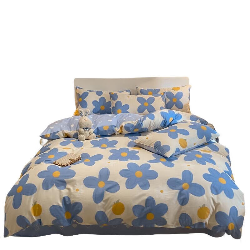 纺语柔 F1121 蓝风玲床上套装 三件套 （单位：套）