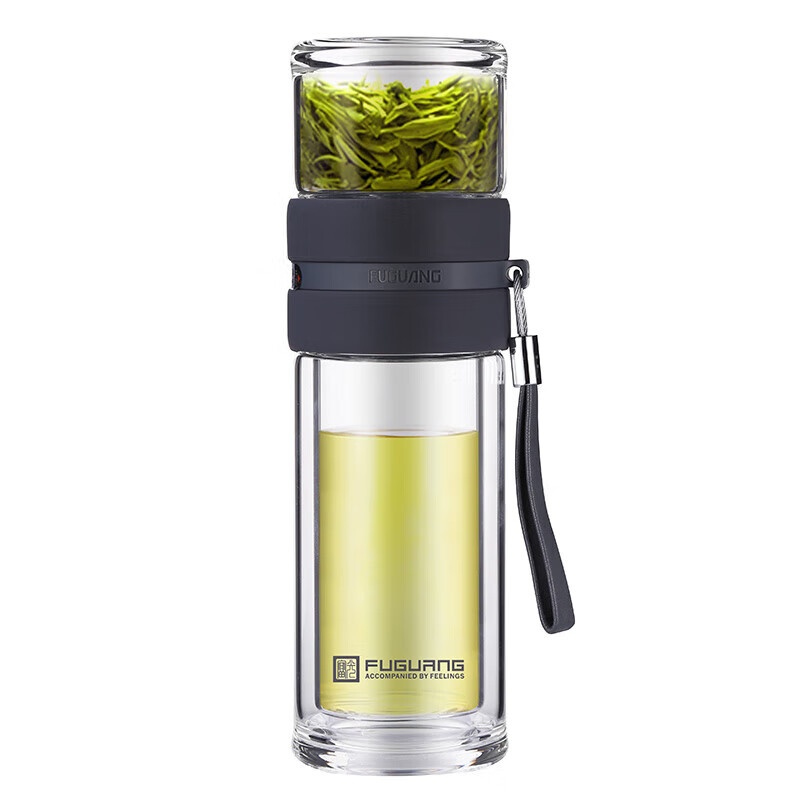 富光（FUGUANG） G1609-SH-240 双层玻璃杯 240ml （单位：个） 灰色