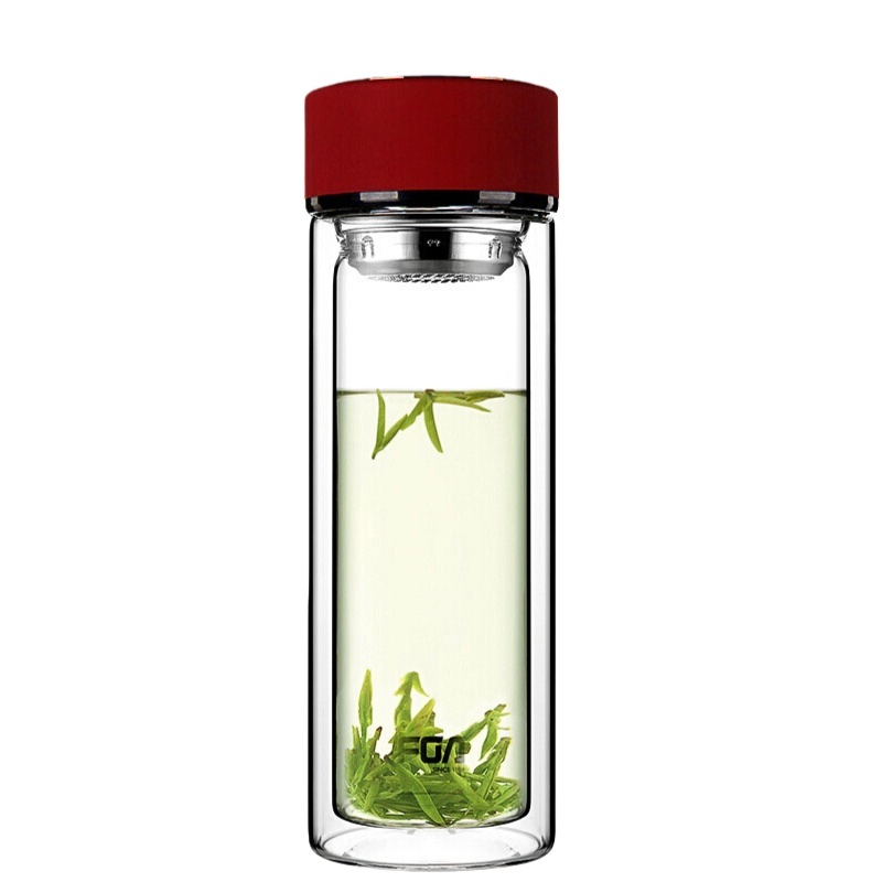 富光（FUGUANG） WFB1013-400 双层玻璃杯 400ml （单位：个） 红色