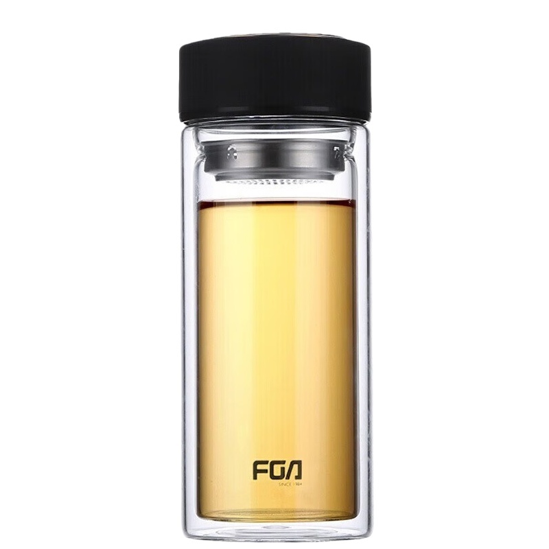 富光（FUGUANG） WFB1020-500 双层玻璃杯 500ml （单位：个） 黑色