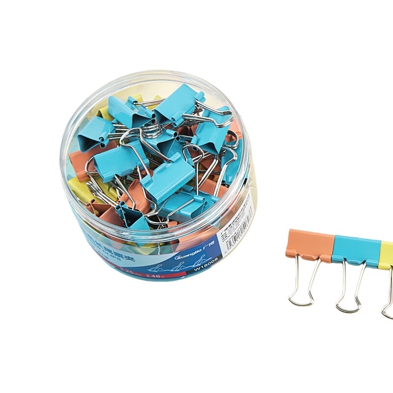 广博(GuangBo) W18005 长尾夹 25mm 48只/盒 （单位：盒） 彩色