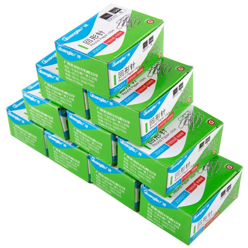 广博(GuangBo) ZD5311 回形针 29mm 100枚/盒 10盒/组 （单位：组） 银色