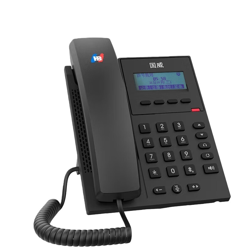 国威 GW11 百兆带电源适配器座机 双网线接口 （单位：台） 黑色