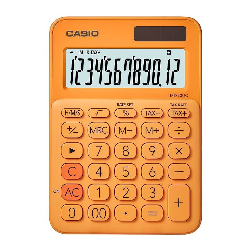 卡西欧（CASIO） MS-20UC 计算器 12位 （单位：台） 热橙黄