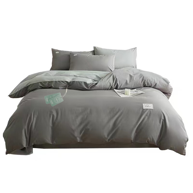 绵族世家 MZSJ4685 北欧风全棉水洗棉四件套 1.5米床 （单位：套） 浅灰色