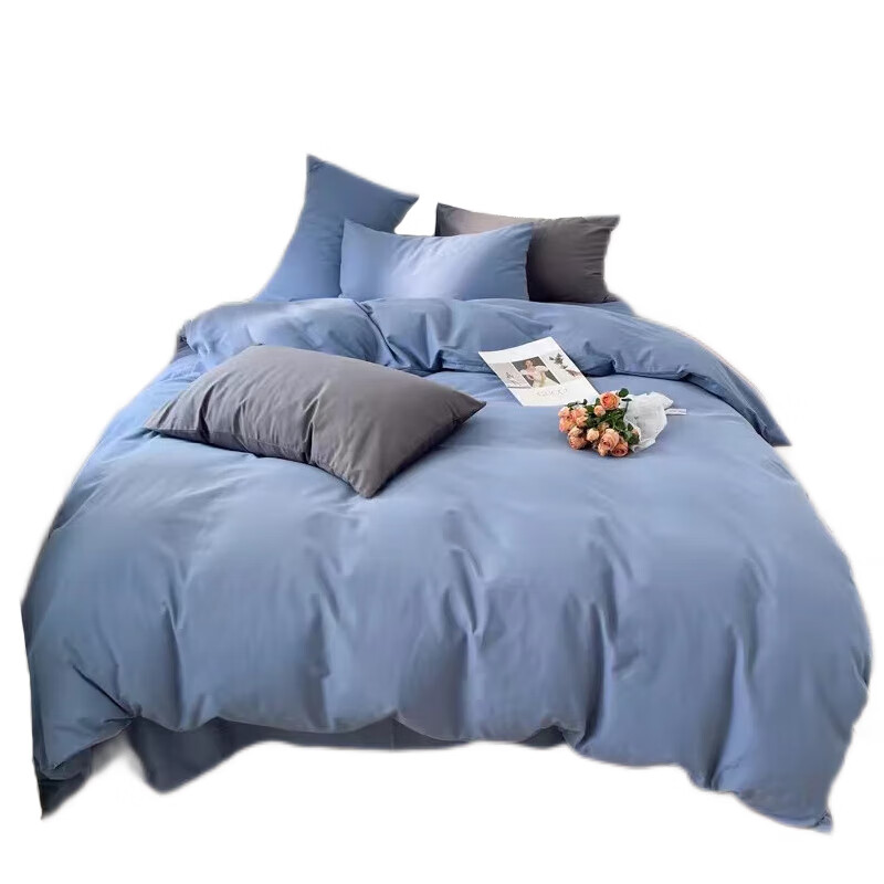 绵族世家 MZSJ-X3316 全棉磨毛床品四件套 1.8米床 （单位：套） 蓝色