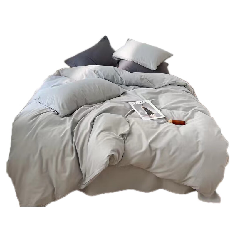 绵族世家 MZSJ-X3316 全棉磨毛床品四件套 1.8米床 （单位：套） 浅灰