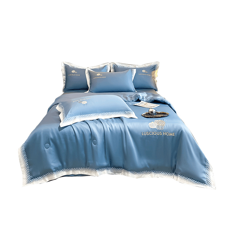 伊伊爱 BZ0RY02401185 南瓜系列水洗冰丝夏被 150*200cm （单位：条） 宾利蓝