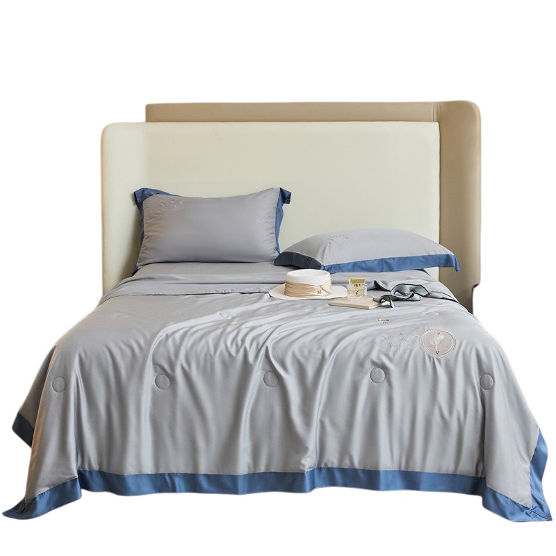 伊伊爱 BZ0TDC2201044 宽边莱赛尔至纯赫本大豆夏凉被 200*230cm （单位：条） 冰川灰