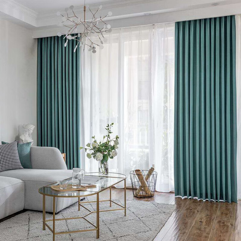 伊伊爱 CL0JB02000076 磨砂绒窗帘 1*2.7m （单位：片） 海蓝色