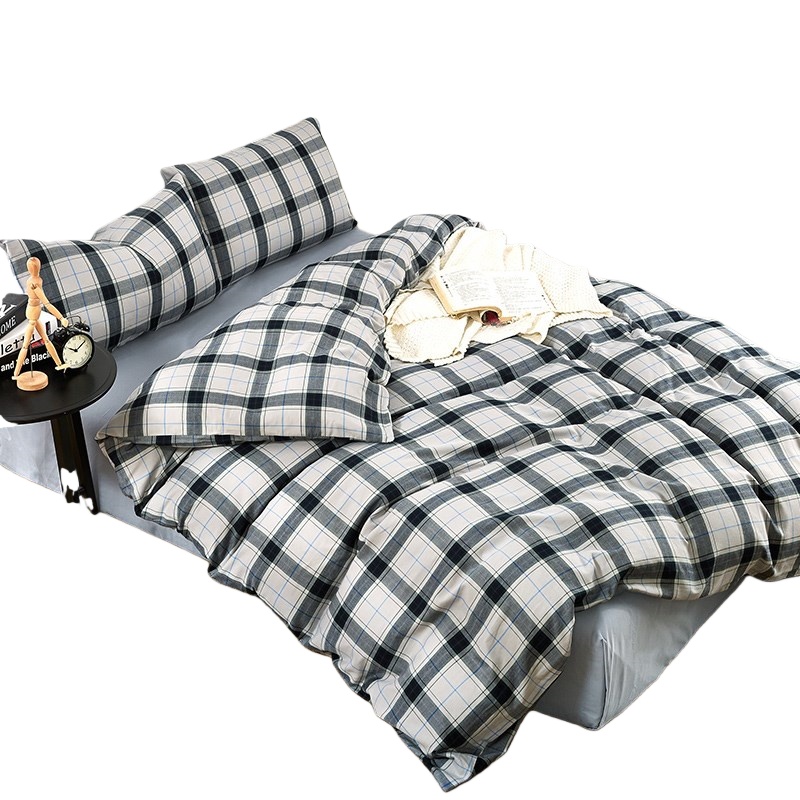 伊伊爱 CMTJ-16XK-115 全棉加厚法兰绒四件套 220*240cm （单位：套） 灰格