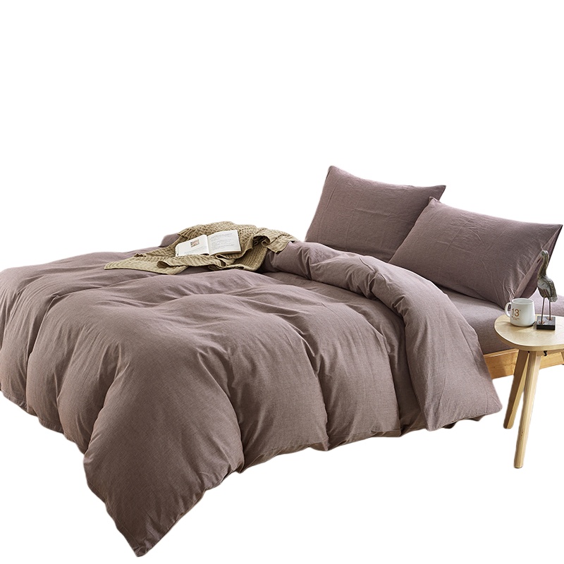 伊伊爱 CMTJ-16XK-116 水洗棉纯色系列纯棉四件套 200*230cm （单位：套） 棕素色