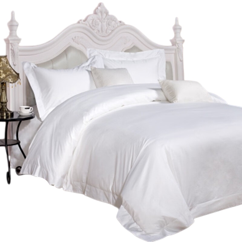 伊伊爱 CMTJ-17XK-1011 纯棉贡缎纯白宾馆床上三件套 150*200cm （单位：套） 白色