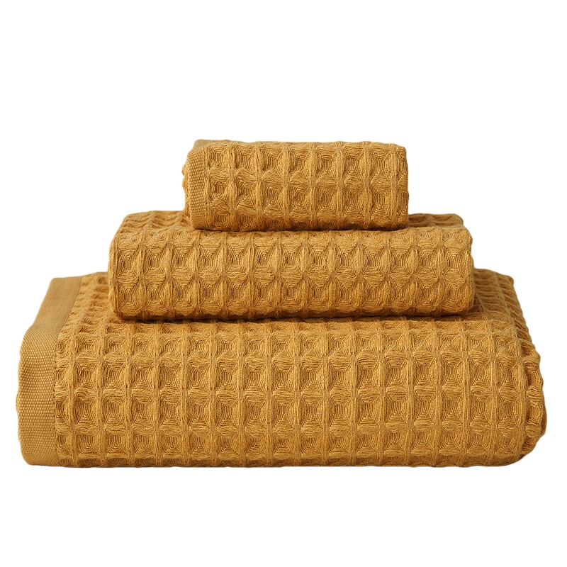 伊伊爱 MJ0BH02300164 蜂巢格浴巾 70*140cm （单位：条） 姜黄