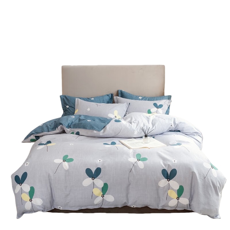 伊伊爱 QMTJ-17XK-1001 花卉系列纯棉清新四件套 200*230cm （单位：套） 小确幸