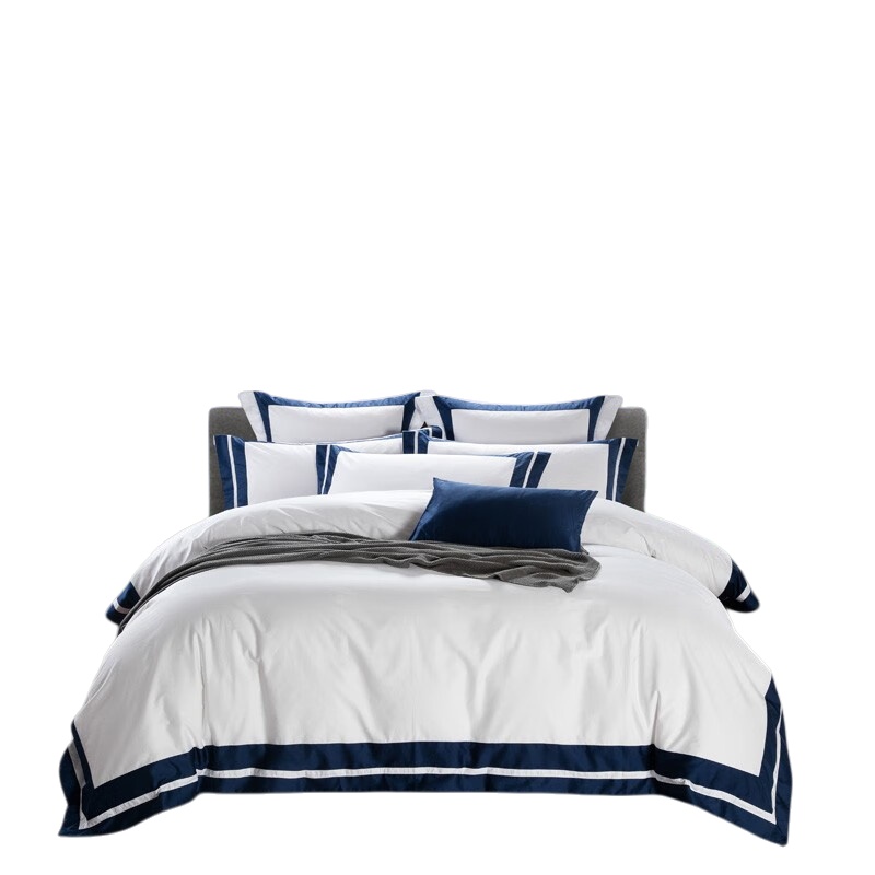 伊伊爱 QMTJ-8GD-001 60S高支贡缎全棉纯色四件套 220*240cm （单位：套） 夜魅