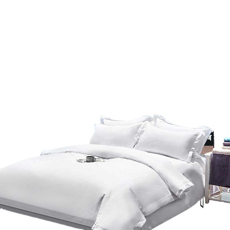 伊伊爱 T02000269 80S贡缎纯棉五星宾馆酒店四件套 200*240cm （单位：套） 白色