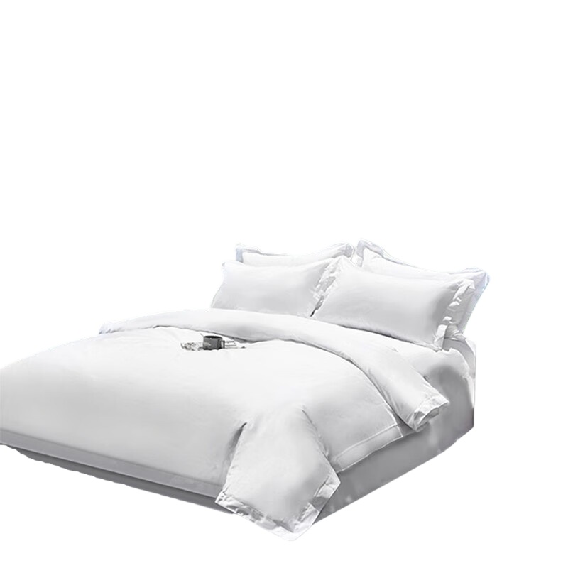 伊伊爱 T02000270 80S贡缎纯棉五星宾馆酒店四件套 220*250cm （单位：套） 白色