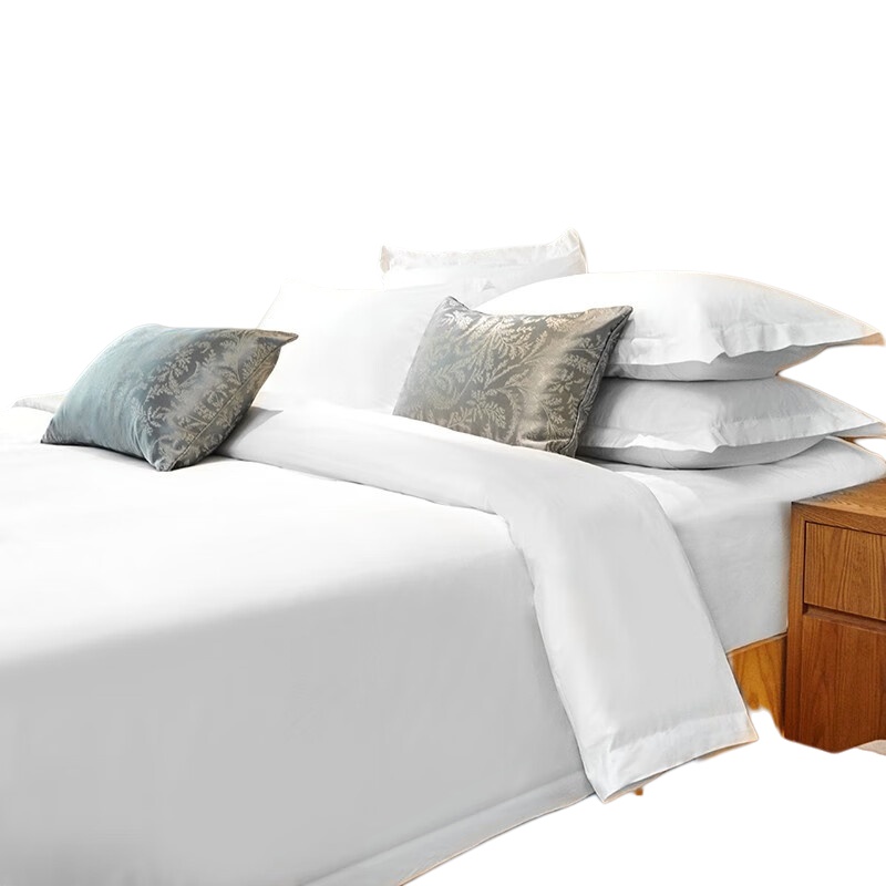 伊伊爱 T02000272 双股60S贡缎纯棉五星宾馆酒店四件套 200*240cm （单位：套） 白色
