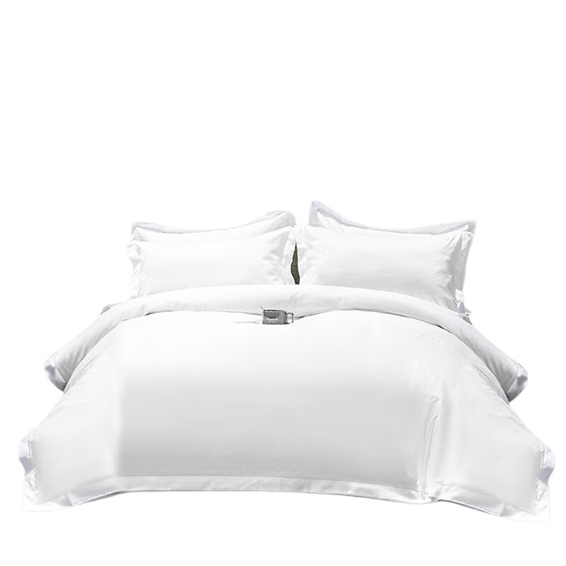 伊伊爱 T02000273 双股60S贡缎纯棉五星宾馆酒店四件套 220*250cm （单位：套） 白色