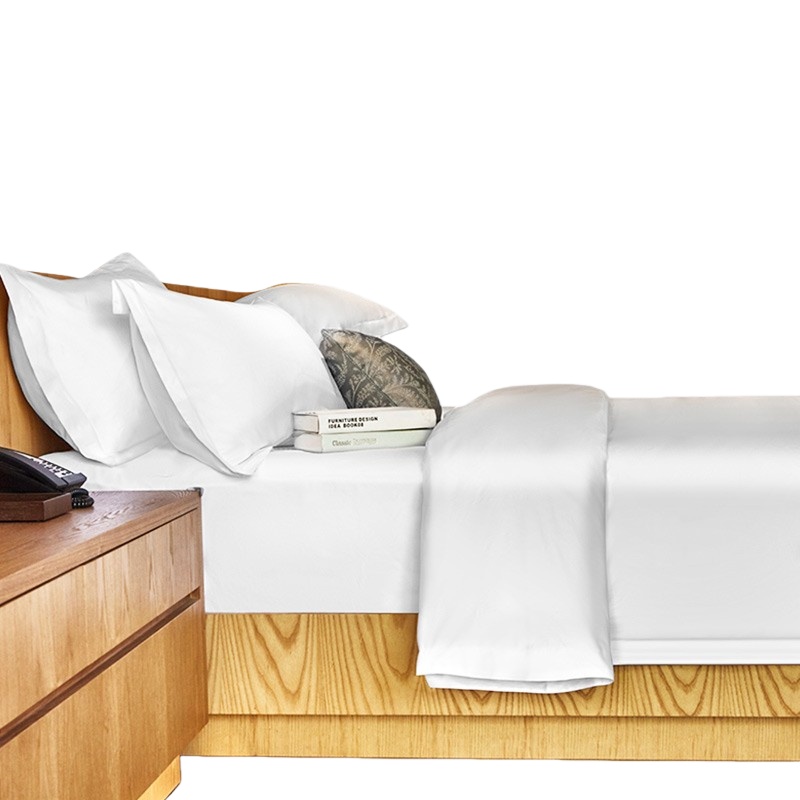 伊伊爱 T02000278 贡缎纯棉高密五星宾馆酒店四件套 240*240cm （单位：套） 白色