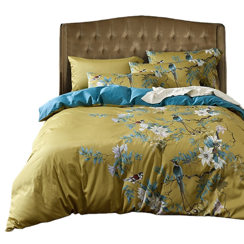 伊伊爱 TA1900065 60S贡缎长绒棉印花四件套 200*230cm （单位：套） 羽翠韵