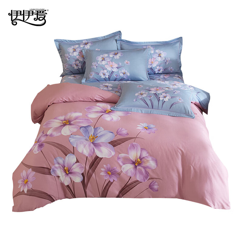 伊伊爱 TB2000259 淡雅风尚系列纯棉加密印花四件套 200*230cm （单位：套） 淡雅风尚