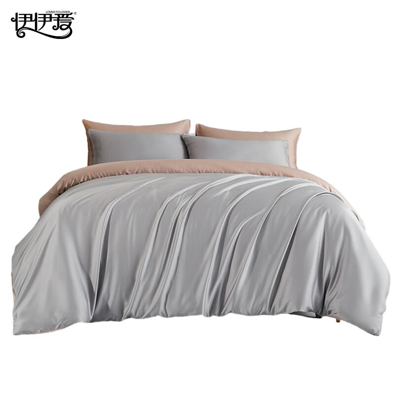 伊伊爱 TJ0HG02301903 60S纯色双拼莱赛尔四件套 220*240cm （单位：套） 烟灰+灰粉