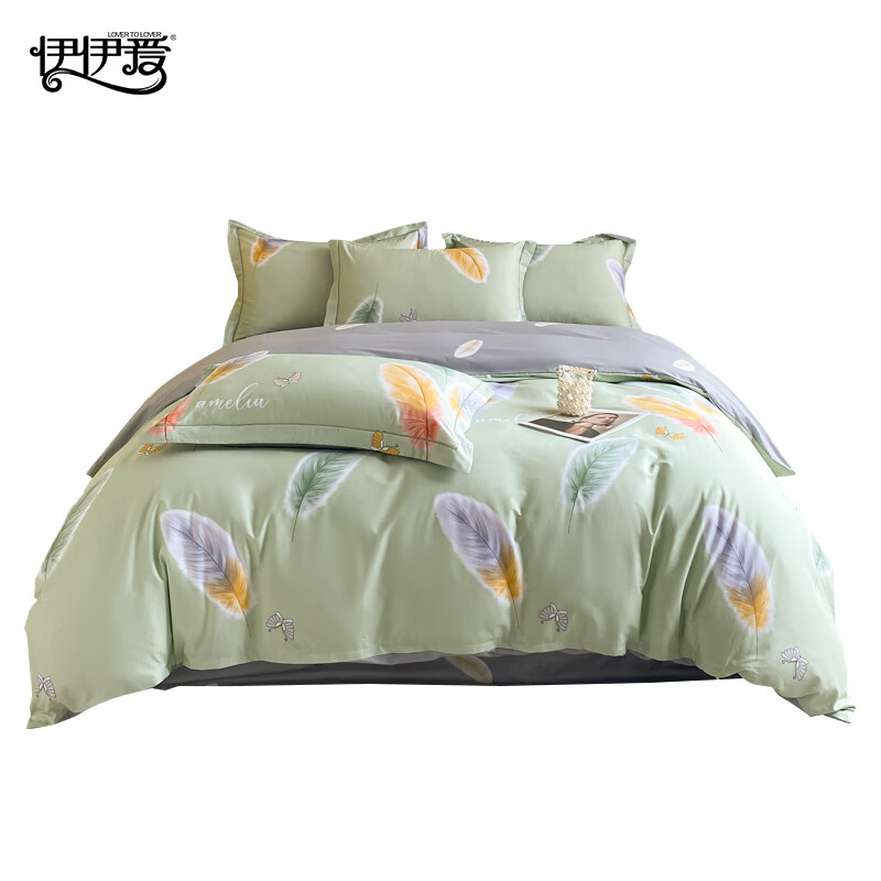 伊伊爱 TJ0HJC2201531 时尚纯棉加密印花四件套 200*230cm （单位：套） 一念绿