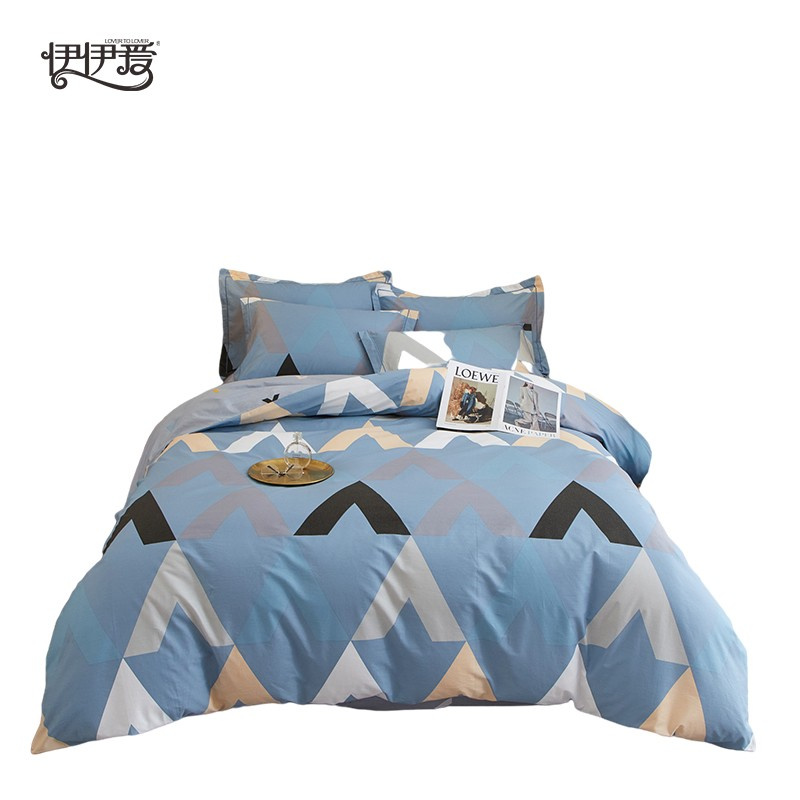 伊伊爱 TJ0HJC2201652 全棉加密印花四件套 新都时尚 220*240cm （单位：套） 蓝色