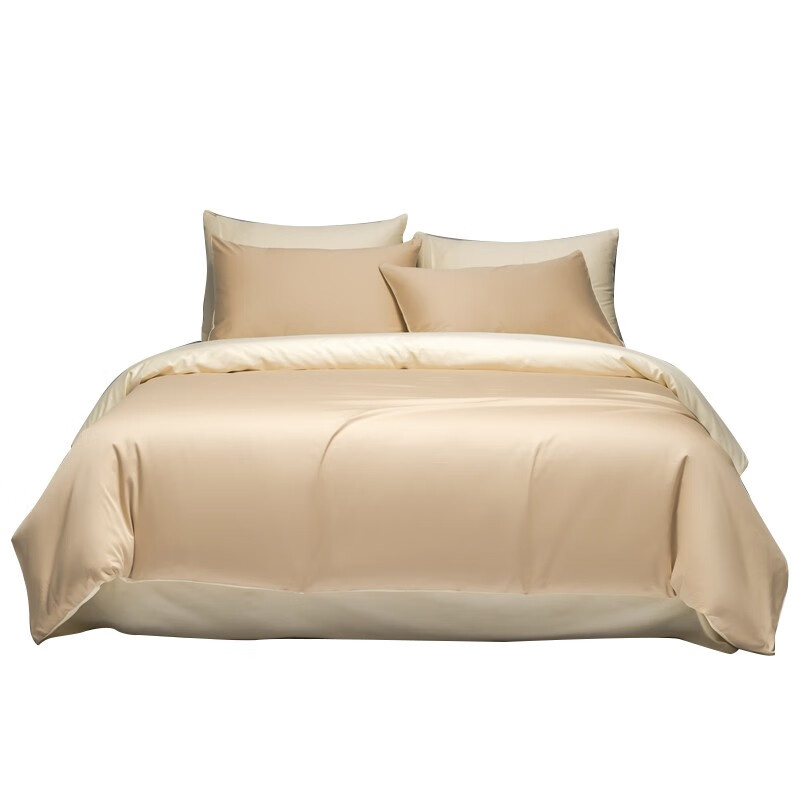 伊伊爱 TJ0HJC2302005 炫灿系列 纯色四件套 200*230cm （单位：套） 香槟金拼奶酪色